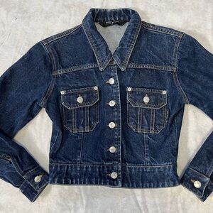 Vintage Cropped Denim Trucker Jean Jacket Women's S Made USA Billy Blues Y2K 90s